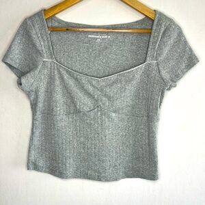 Aeropostale Seriously soft Y2K style Gray cropped babydoll tee Women's Size XL